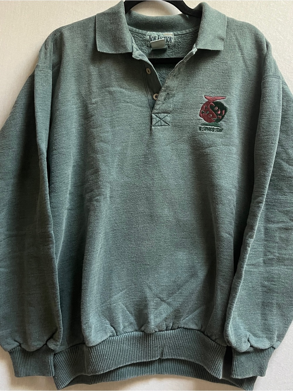 Vintage Non Fiction Oversized Collared Polo Sweatshirt Steveston Logo Size S